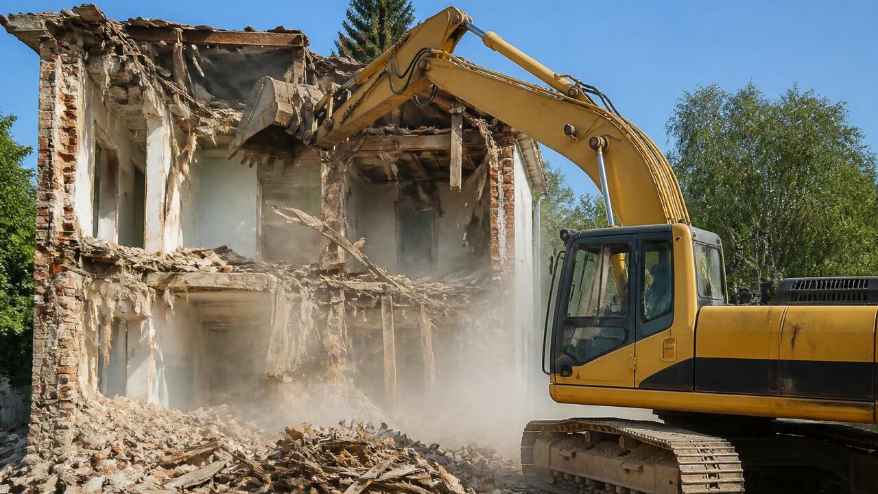 В Ижевске начали сносить авариные дома №14 и №1...