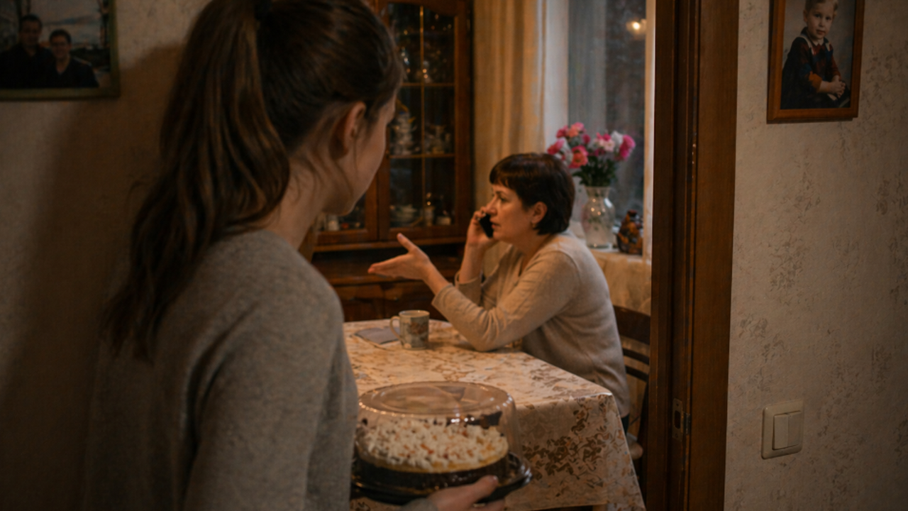 Она просто хотела сделать сюрприз. Купила торт,...