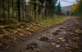 Медведь наследил на Южном кладбище в Воткинске
